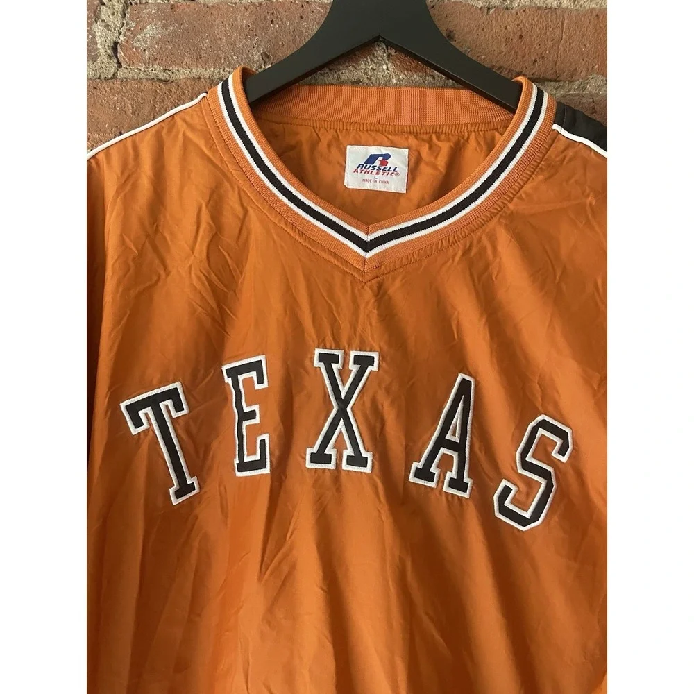 Vintage Russell Athletic Texas Longhorns Windbreaker Men L Pullover Fleece Lined